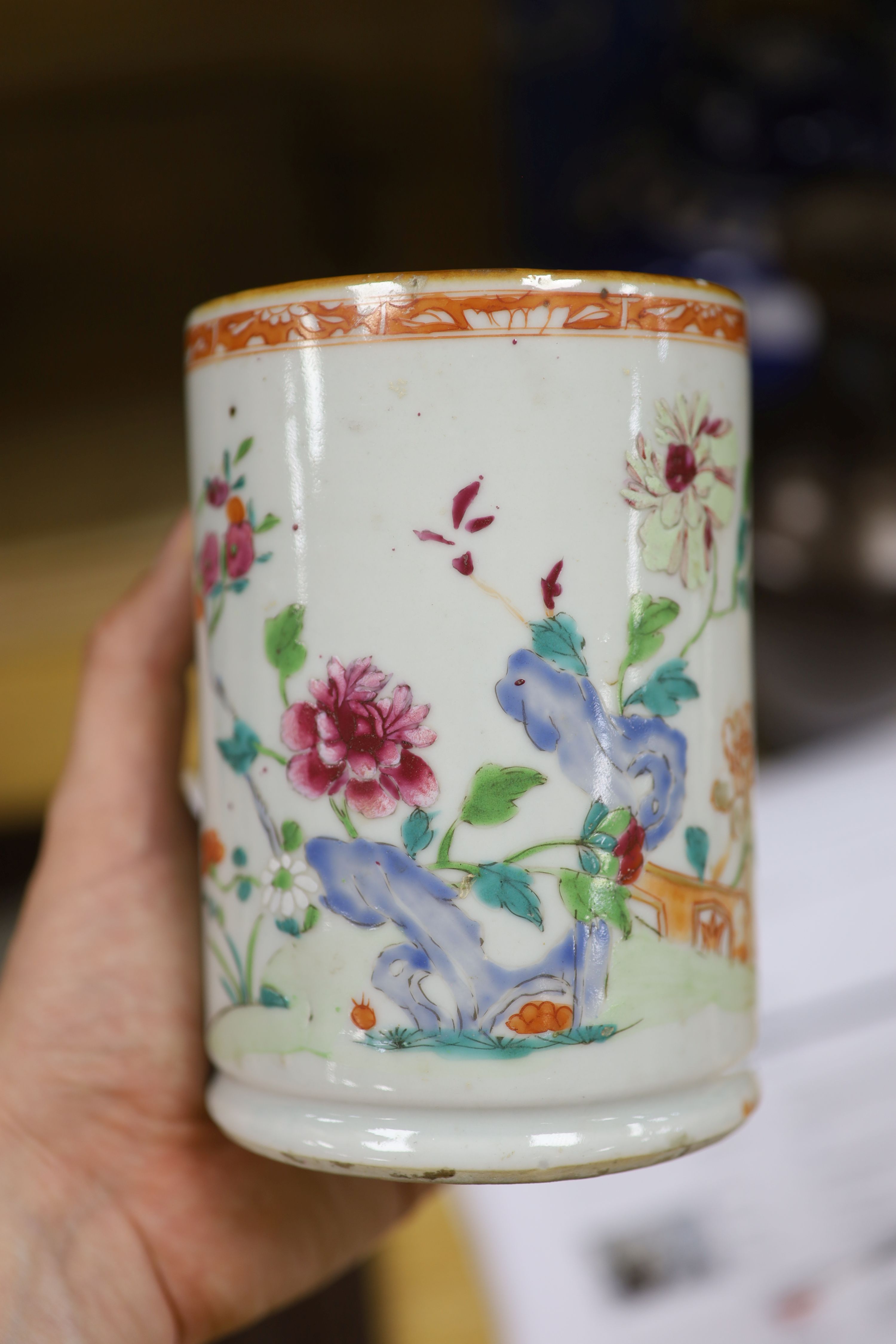 A Chinese export jug together with other Chinese ceramics, tallest 21cm